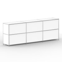 Sideboard 02003 - 6 x Klappe Metall Signalweiss RAL 9003