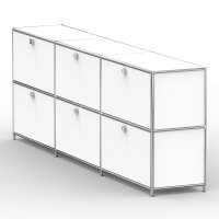 Sideboard 02003 - 6 x Klappe Metall Signalweiss RAL 9003