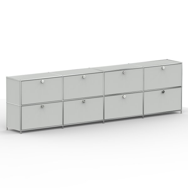 Sideboard 02004 - 8 x Klappe Metall Lichtgrau RAL 7035