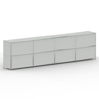 Sideboard 02004 - 8 x Klappe Metall Lichtgrau RAL 7035