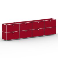 Sideboard 02104 - 8 x Schublade Metall Rubinrot RAL 3003