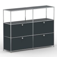 Highboard 03522 - 2 x offenes Fach 4 x Klappe - Metall