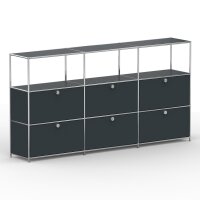 Highboard 03523 - 3 x offenes Fach 6 x Klappe - Metall