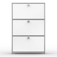 Highboard 03001 - 3 x Klappe Metall Signalweiss RAL 9003