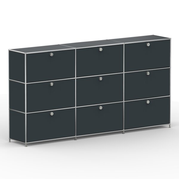 Highboard 03003 - 9 x Klappe Metall Anthrazitgrau RAL 7016