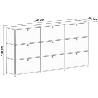 Highboard 03003 - 9 x Klappe Metall Anthrazitgrau RAL 7016