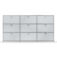 Highboard 03003 - 9 x Klappe Metall Lichtgrau RAL 7035