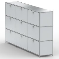 Highboard 03003 - 9 x Klappe Metall Lichtgrau RAL 7035