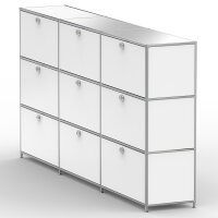 Highboard 03003 - 9 x Klappe Metall Signalweiss RAL 9003