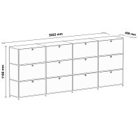 Highboard 03004 - 12 x Klappe Metall Anthrazitgrau RAL 7016