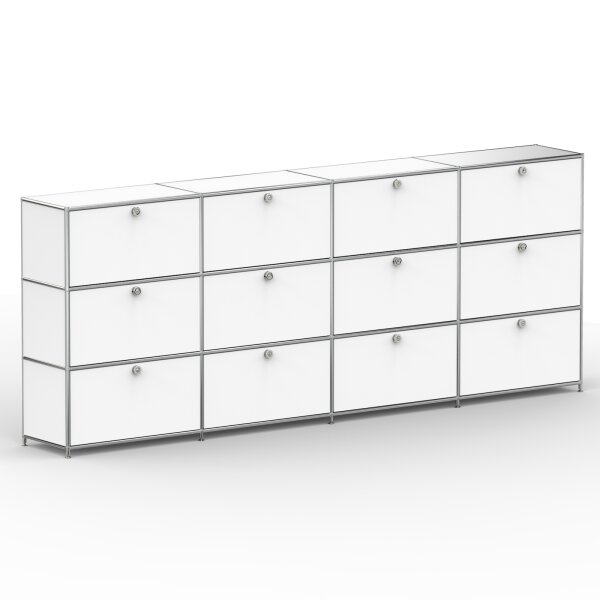 Highboard 03004 - 12 x Klappe Metall Signalweiss RAL 9003