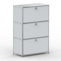 Highboard 03101 - 3 x Schublade Metall Lichtgrau RAL 7035