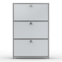 Highboard 03101 - 3 x Schublade Metall Lichtgrau RAL 7035