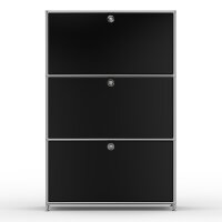 Highboard 03101 - 3 x Schublade Metall Graphitschwarz RAL 9011