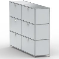 Highboard 03102 - 6 x Schublade Metall Lichtgrau RAL 7035