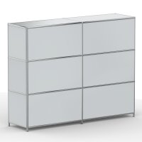 Highboard 03102 - 6 x Schublade Metall Lichtgrau RAL 7035