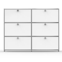 Highboard 03102 - 6 x Schublade Metall Signalweiss RAL 9003