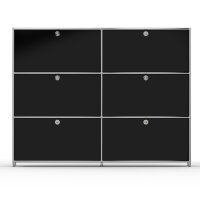 Highboard 03102 - 6 x Schublade Metall Graphitschwarz RAL 9011