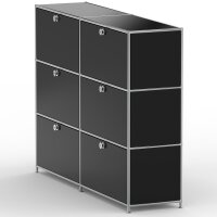 Highboard 03102 - 6 x Schublade Metall Graphitschwarz RAL 9011