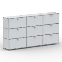 Highboard 03103 - 9 x Schublade Metall Lichtgrau RAL 7035