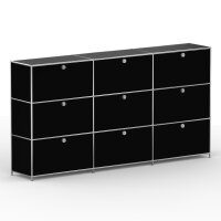 Highboard 03103 - 9 x Schublade Metall Graphitschwarz RAL 9011