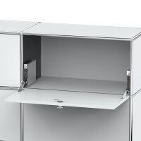 Highboard 03521 - 1 x offenes Fach 2 x Klappe - Metall Lichtgrau RAL 7035