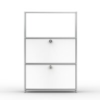 Highboard 03521 - 1 x offenes Fach 2 x Klappe - Metall Signalweiss RAL 9003