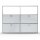 Highboard 03522 - 2 x offenes Fach 4 x Klappe - Metall Lichtgrau RAL 7035