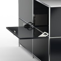 Highboard 03523 - 3 x offenes Fach 6 x Klappe - Metall Graphitschwarz RAL 9011