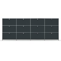 Highboard 03524 - 4 x offenes Fach 8 x Klappe - Metall Anthrazitgrau RAL 7016