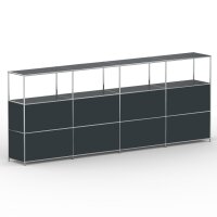 Highboard 03524 - 4 x offenes Fach 8 x Klappe - Metall Anthrazitgrau RAL 7016