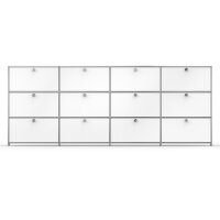 Highboard 03524 - 4 x offenes Fach 8 x Klappe - Metall Signalweiss RAL 9003