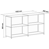 Regal 04106 - 4 x offenes Fach - Metall Rubinrot RAL 3003