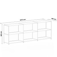 Regal 04107 - 6 x offenes Fach - Metall Rubinrot RAL 3003