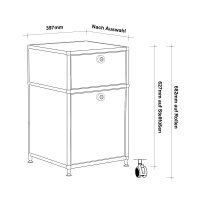 Standcontainer 05002 - 40cm - 1xES 1xES2 Metall Rubinrot RAL 3003