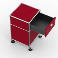 Rollcontainer 05002 - 40cm - 1xES 1xES2 Metall Rubinrot RAL 3003