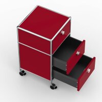 Rollcontainer 05004 - 40cm - 1xES 1xDS Metall Rubinrot RAL 3003