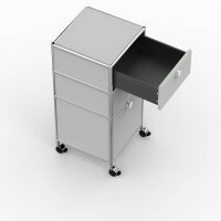 Rollcontainer 05007 - 40cm - 2xES 1xHG Metall Lichtgrau RAL 7035