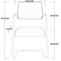 V1207 Design Besucherstuhl Konferenzstuhl Leder Schwarz