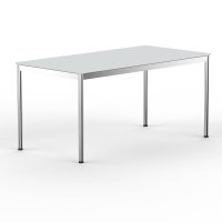 Schreibtisch Konferenztisch VST1 - 160 x 70 cm 16mm Lichtgrau ABS Lichtgrau Ohne Kabeldurchlass Ohne Kabelkanal