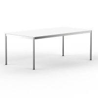 Schreibtisch Konferenztisch VST1 - 200 x 60 cm 16mm Weiss ABS Weiss Ohne Kabeldurchlass Ohne Kabelkanal