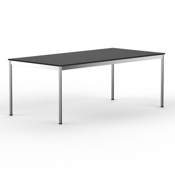 Schreibtisch Konferenztisch VST1 - 200 x 60 cm 16mm Schwarz ABS Weiss Ohne Kabeldurchlass Ohne Kabelkanal