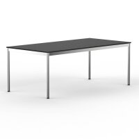 Schreibtisch Konferenztisch VST1 - 200 x 75 cm 16mm Schwarz ABS Weiss Ohne Kabeldurchlass Ohne Kabelkanal