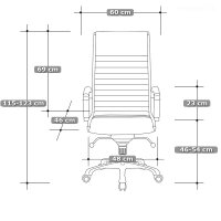 Montreal Design Chefsessel Leder Dunkelblau SH 46-54cm Lieferung zerlegt