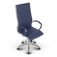 Montreal Design Chefsessel Leder Blau SH 46-54cm Lieferung zerlegt