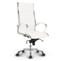 Montreal Design Chefsessel Leder Weiss SH 46-54cm...