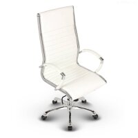 Montreal Design Chefsessel Leder Weiss SH 52-64cm Lieferung zerlegt