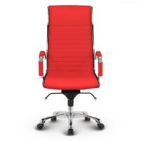 Montreal Design Chefsessel Leder Rot SH 46-54cm Lieferung zerlegt