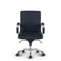 Montreal Design Bürostuhl Leder Dunkelblau SH 46-54cm Lieferung zerlegt