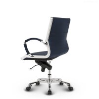 Montreal Design Bürostuhl Leder Dunkelblau SH 46-54cm Lieferung zerlegt